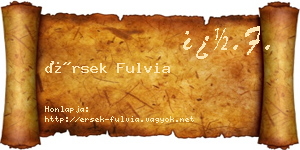 Érsek Fulvia névjegykártya